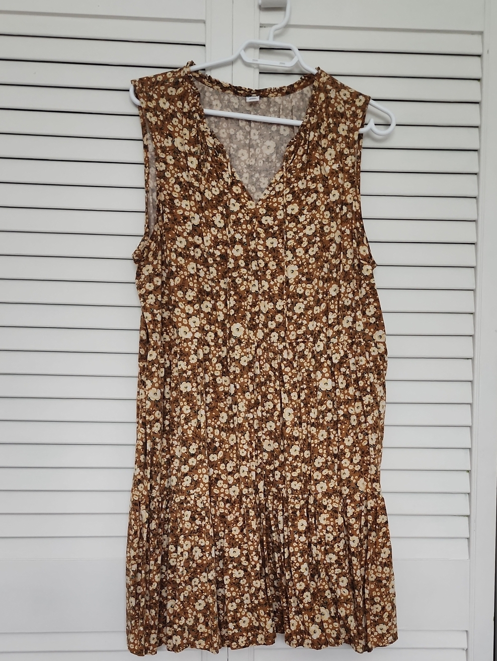 Old Navy Brown and Cream Floral Mini Dress - Picture 1 of 4